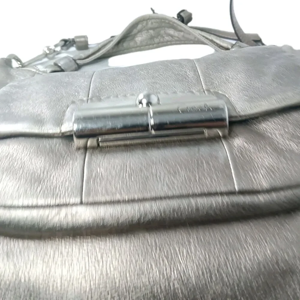 Coach Kristin 18810 Leather Hobo Shoulder Bag Y2k Metallic Light Gold Pewter